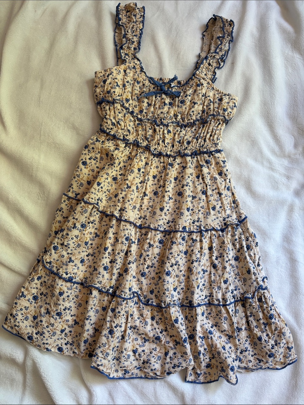 Women’s Blue Floral Tiered Sundress